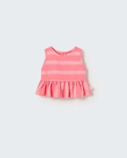 Vera Baby Tank In Confetti Pink Stripe