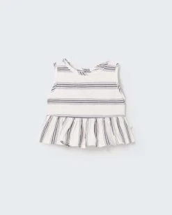 Vera Baby Tank In Ivory Stripe