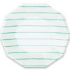 Aqua Frenchie Striped Large Plates -LITTLE Baby Gear little daydream society aqua frenchie striped large plates 42183297958180