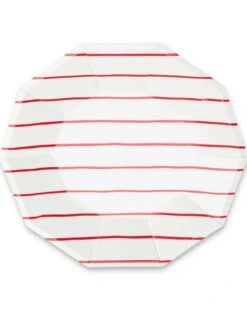 Candy Apple Frenchie Striped Large Plates