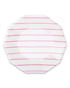 Cerise Frenchie Striped Large Plates