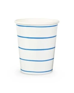 Cobalt Frenchie Striped Cups