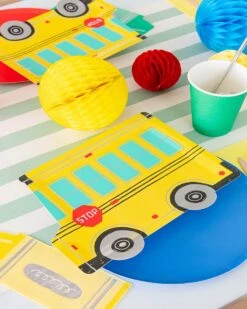 School Days Large School Bus Plates -LITTLE Baby Gear little daydream society school days large school bus plates 43105492500772