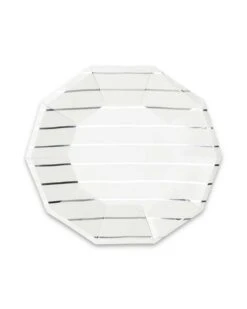 Silver Frenchie Striped Small Plates
