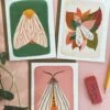Ghost Moth + Tiger Moth Notecard Set -LITTLE Baby Gear little dream folk studio ghost moth tiger moth notecard set 49387176329508