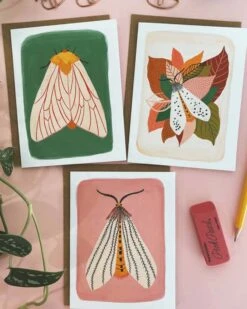 Ghost Moth + Tiger Moth Notecard Set