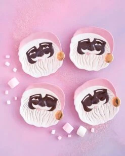Black Papa Noel Cookie Plates In Pink