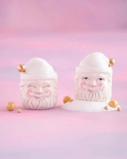 Cream Papa Noel Candy Jars