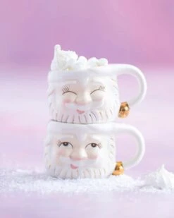 Papa Noel Mugs In Cream