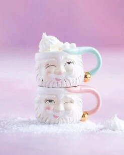 Papa Noel Mugs In Pink + Mint