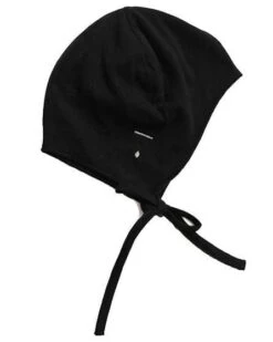 Baby Hat With Strings In Nearly Black
