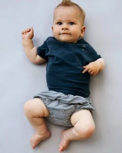 Baby Top In Blue Grey -LITTLE Baby Gear little gray label baby top in blue grey 29173244952618