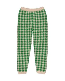 Cool Knit Pant In Green Gingham