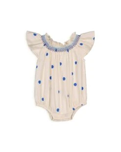 Letty Romper In Blue Dots