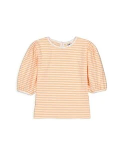 Linda Top In Peach Stripes