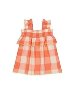 Nour Top In Coral Check