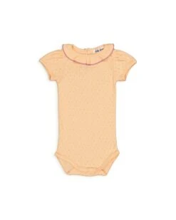 Perrine Bodysuit In Pointelle Peach