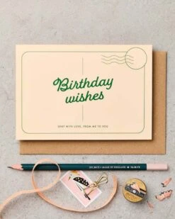 Seaside Birthday Wishes Card In Green