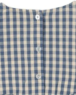 Konges Sløjd Kim Romper In Captains Blue Check -LITTLE Baby Gear little konges slojd kim romper in captains blue check 51212799869220