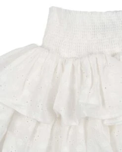 Konges Sløjd Lacey Smock Skirt In Optic White -LITTLE Baby Gear little konges slojd lacey smock skirt in optic white 51212834439460