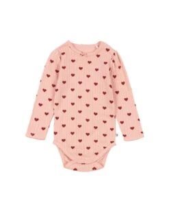 Konges Sløjd Minnie Long-sleeve Bodysuit In Amour Rouge