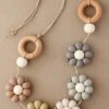 Daisy Pram Garland In Neutral -LITTLE Baby Gear little little chew daisy pram garland in neutral 49423388705060
