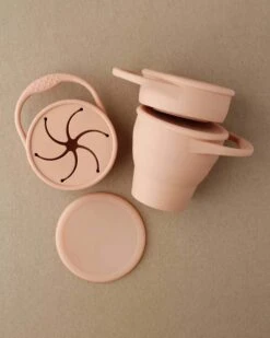 Foldable Silicone Snack Cup In Dusty Coral