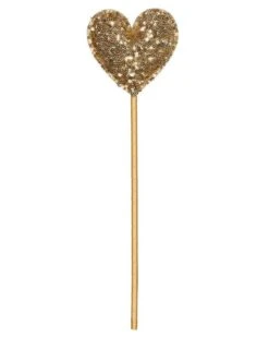 Magic Wand In Gold Sequin Heart