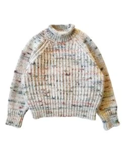 Blewog Wool Pullover In Jewel Speckle
