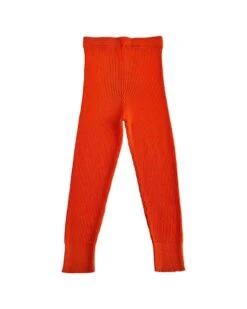 Sylfaen Rib Wool Leggings In Pumpkin