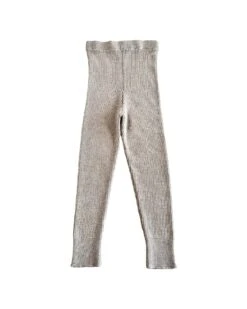 Sylfaen Rib Wool Leggings In Wheat