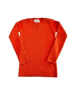 Sylfaen Rib Wool Top In Pumpkin