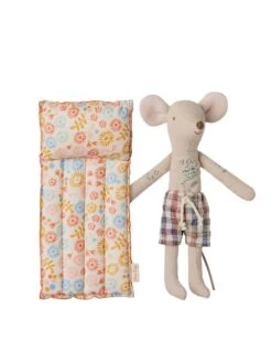 Maileg Dad Beach Mouse With Air Mattress In Flower
