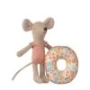 Maileg Little Sister Beach Mouse With Float In Flower