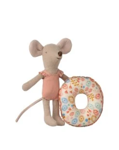 Maileg Little Sister Beach Mouse With Float In Flower
