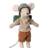 Maileg Big Brother Hiker Mouse - Thin Stripes
