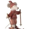 Maileg Big Sister Winter Mouse With Ski Set In Rose