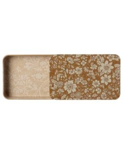 Maileg Blossom Metal Box W/ Sliding Lid In Ocher -LITTLE Baby Gear little maileg blossom metal box w sliding lid in ocher 49650014355748