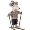 Maileg Dad Winter Mouse With Ski Set In Blue
