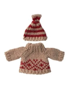 Maileg Knitted Sweater + Hat For Mum Mouse