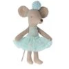 Maileg Little Sister Ballerina Mouse In Light Mint