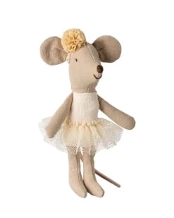 Maileg Little Sister Ballerina Mouse In Off White
