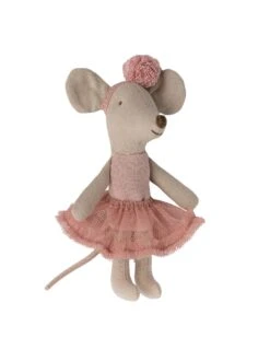 Maileg Little Sister Ballerina Mouse In Rose