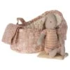 Maileg Micro Bunny In Carry Cot In Cream -LITTLE Baby Gear little maileg micro bunny in carry cot in cream 42129877991716