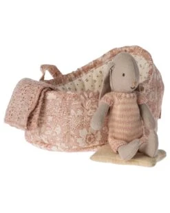 Maileg Micro Bunny In Carry Cot In Cream