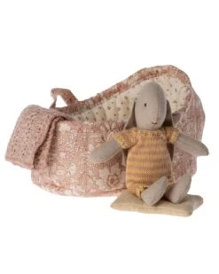 Maileg Micro Bunny In Carry Cot Yellow