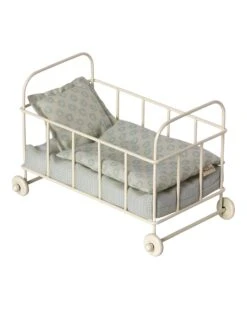 Maileg Micro Cot Bed In Blue
