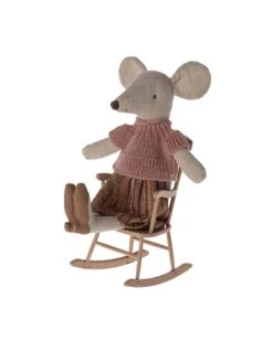 Maileg Mouse Rocking Chair In Dark Powder -LITTLE Baby Gear little maileg mouse rocking chair in dark powder 47277299106084