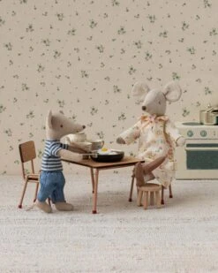 Maileg Mouse Table + Chair Set In Dark Powder -LITTLE Baby Gear little maileg mouse table chair set in dark powder 51203140354340