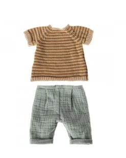 Maileg Rabbit Size 3 In Classic Knitted Shirt + Pants -LITTLE Baby Gear little maileg rabbit size 3 in classic knitted shirt pants 48319923880228